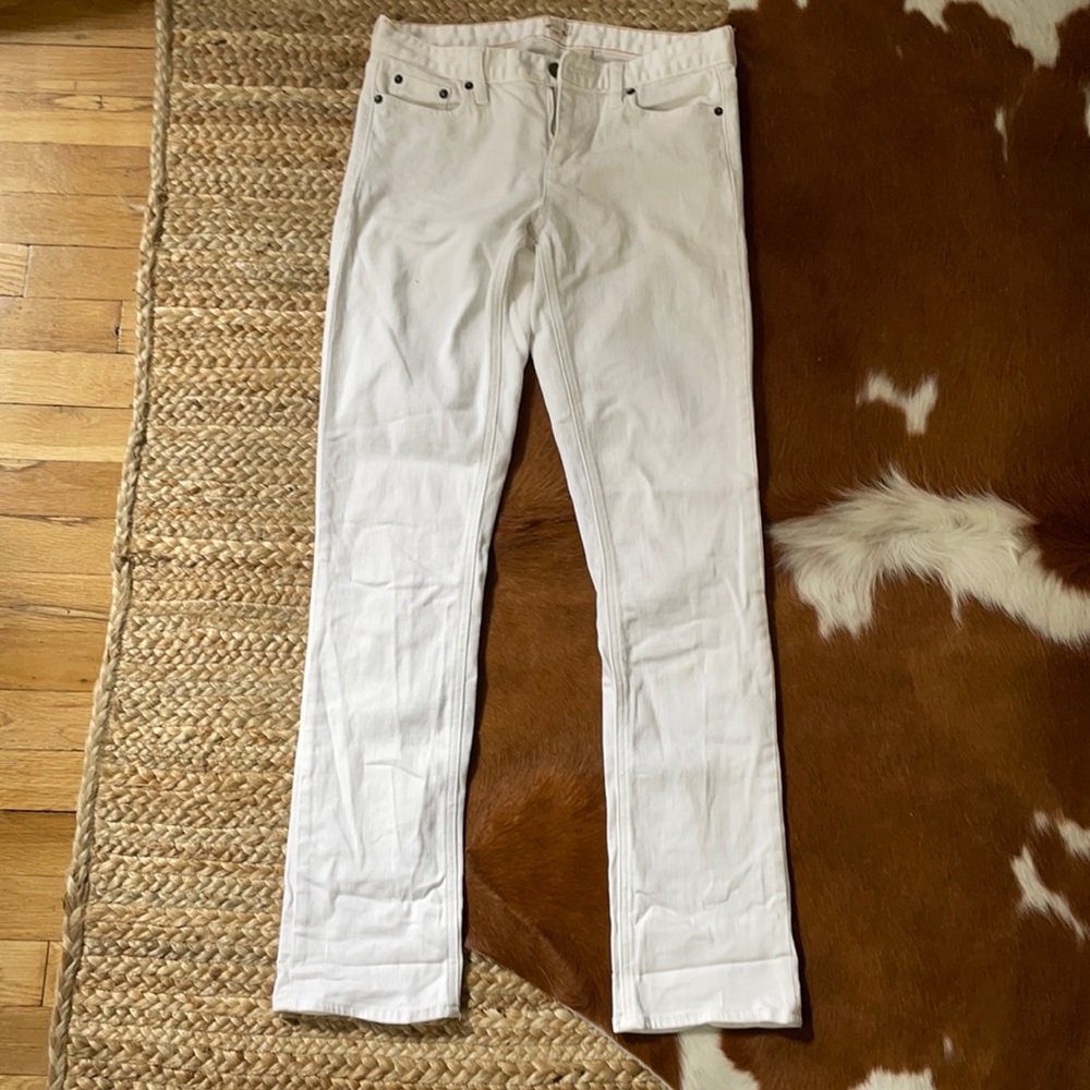 J Crew White Stretch Boot Cut Jeans, size 29R